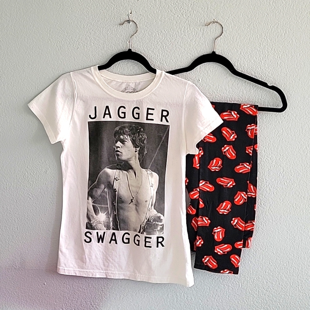 ROLLING STONES Jagger Swagger T-Shirt and Leggings Size Small